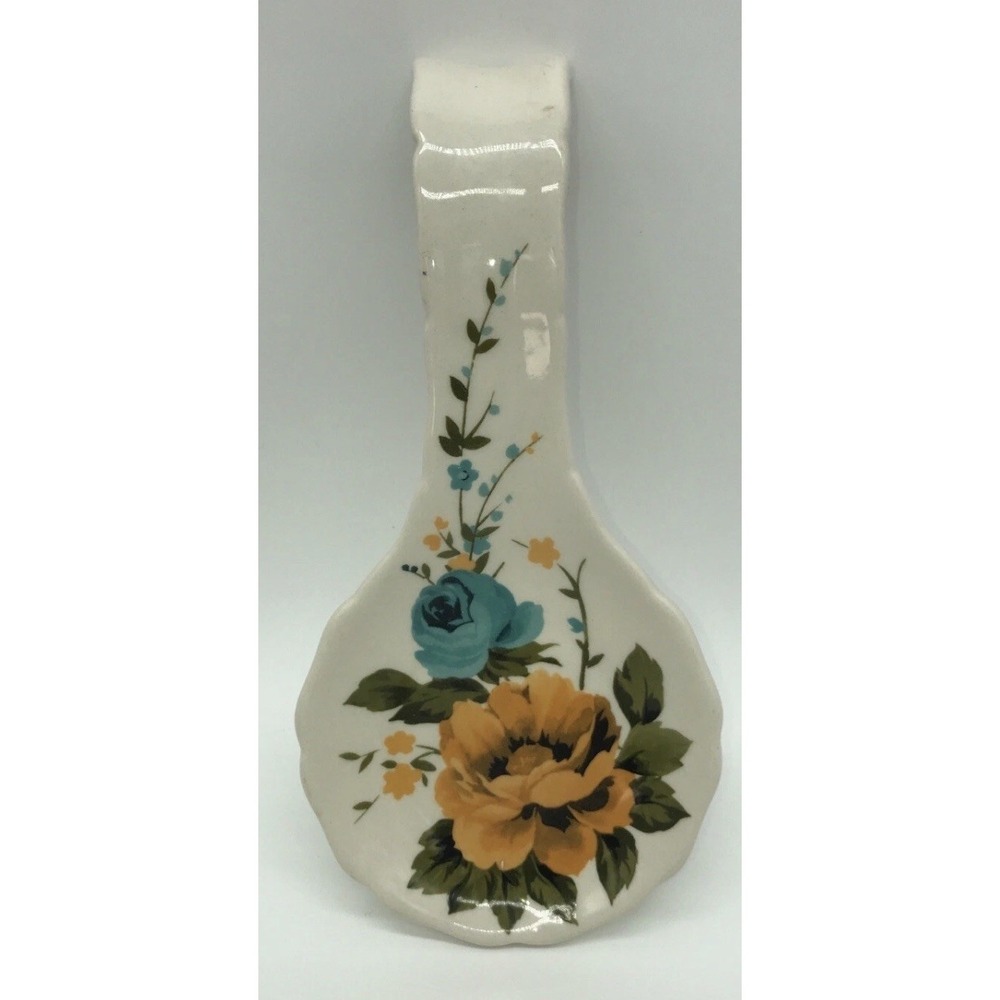 Pioneer Woman Oven Spoon Rest Rose Shadow Stoneware Floral Chef Baker Kitchen